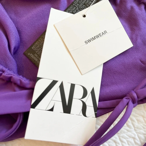 NWT ZARA Purple Curtain String Bikini XL - Picture 15 of 16